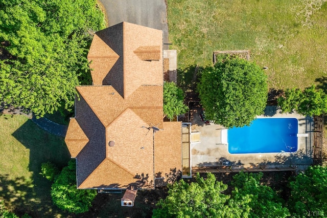 1068 Huckleberry Ln, Lynchburg, VA 24503 - aerial view of property and surrounding area featuring a pool area