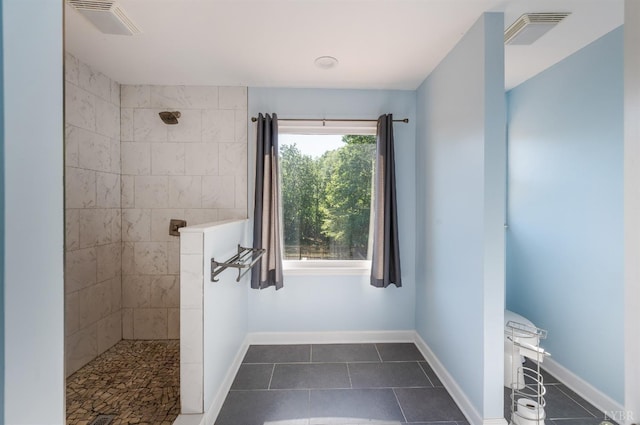 1068 Huckleberry Ln, Lynchburg, VA 24503 - bathroom featuring walk in shower, tile patterned flooring, and baseboards
