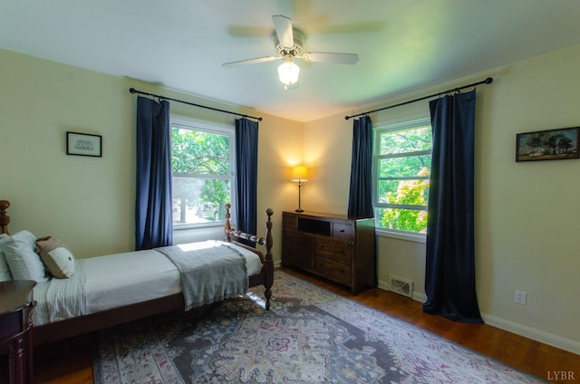 1426 Nelson Dr, Lynchburg, VA 24502 - bedroom with multiple windows, wood finished floors, and ceiling fan