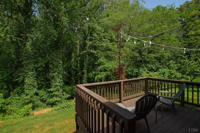 1426 Nelson Dr, Lynchburg, VA 24502 - wooden terrace with a view of trees