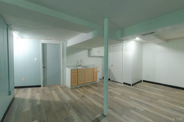 1426 Nelson Dr, Lynchburg, VA 24502 - finished basement featuring light wood-style flooring and a sink