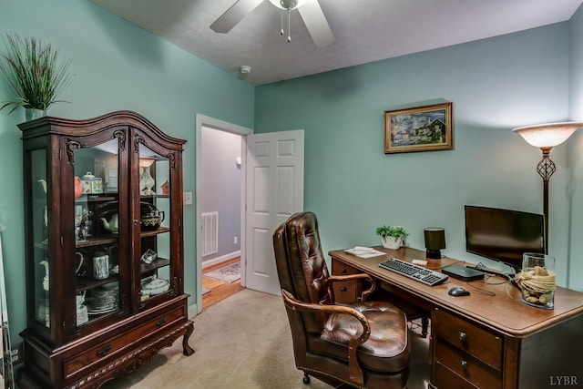 206 Bella Ct, Lynchburg, VA 24502 - home office featuring light carpet and a ceiling fan