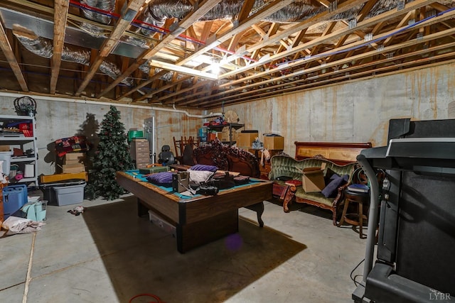 206 Bella Ct, Lynchburg, VA 24502 - unfinished basement featuring pool table