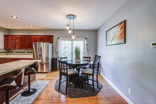 206 Bella Ct, Lynchburg, VA 24502 - dining space featuring light wood-style flooring, baseboards, and recessed lighting
