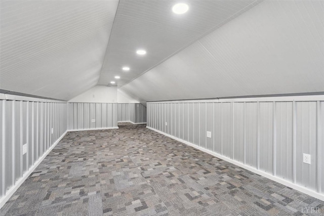 112 Cedarwood Ct, Forest, VA 24551 - additional living space featuring vaulted ceiling, carpet flooring, and recessed lighting