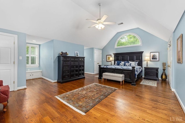 4936 Mountain Laurel Dr, Lynchburg, VA 24503 - bedroom with vaulted ceiling, wood finished floors, ceiling fan, and baseboards