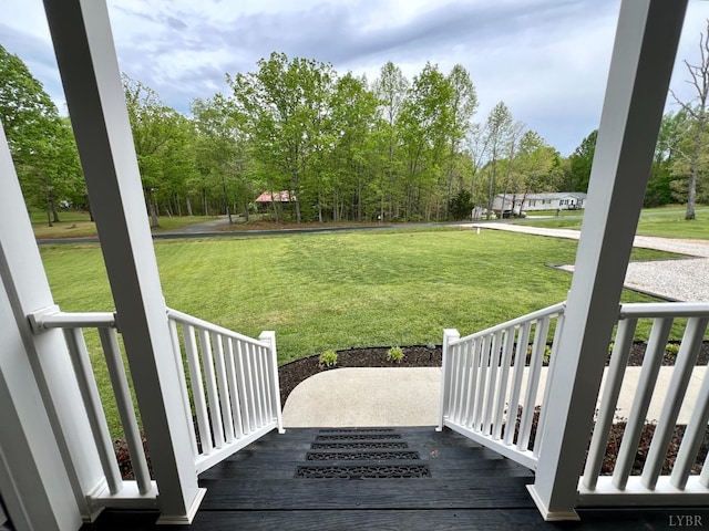 605 Beeks Ln, Spout Spring, VA 24593 - view of green lawn with covered porch