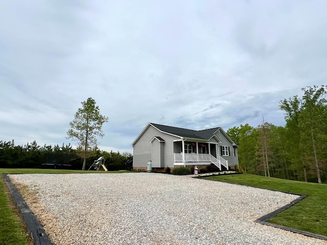 605 Beeks Ln, Spout Spring, VA 24593 - view of front of home with a porch and a front lawn