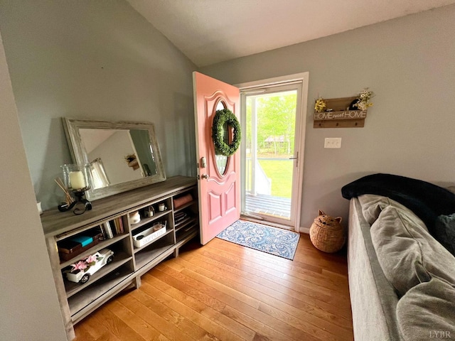 605 Beeks Ln, Spout Spring, VA 24593 - foyer with vaulted ceiling and light wood-style flooring