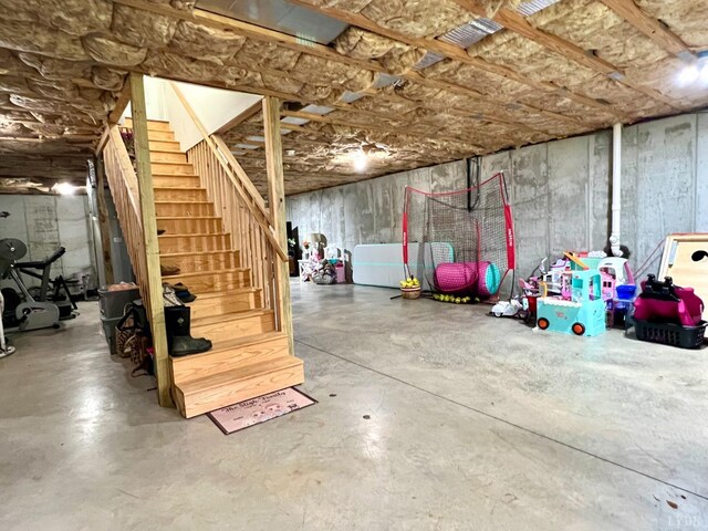605 Beeks Ln, Spout Spring, VA 24593 - unfinished below grade area with stairs