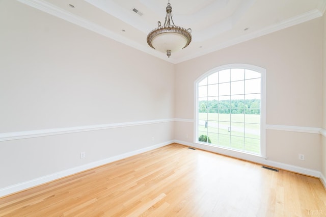 126 Golf Course Trl, Amherst, VA 24521 - unfurnished room with wood finished floors, a tray ceiling, baseboards, and ornamental molding