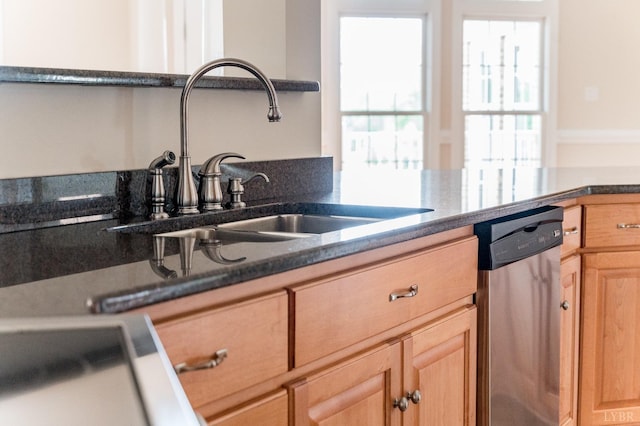 126 Golf Course Trl, Amherst, VA 24521 - kitchen featuring stainless steel dishwasher, a sink, and light brown cabinets