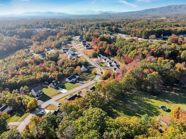 71 Patrick Ct, Madison Heights, VA 24572 - aerial view of property's location with a heavily wooded area and mountains