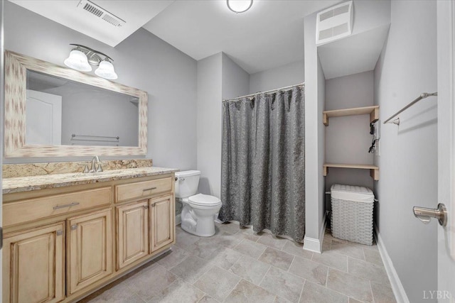 1037 Deer Hollow Rd, Forest, VA 24551 - full bathroom with toilet, baseboards, vanity, and a shower with curtain
