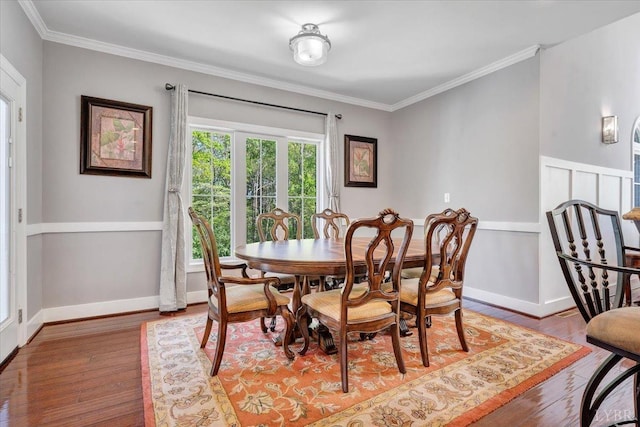 1037 Deer Hollow Rd, Forest, VA 24551 - dining space with wood finished floors, crown molding, and baseboards