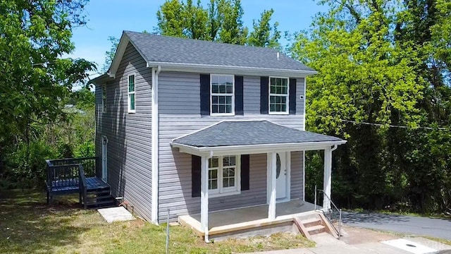 1001 3rd St, Lynchburg, VA 24504 - view of front of house featuring covered porch and a shingled roof