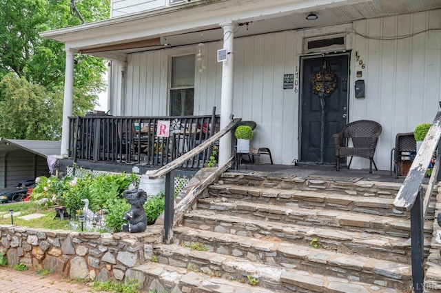 1706 Union St, Lynchburg, VA 24504 - doorway to property featuring covered porch and a carport