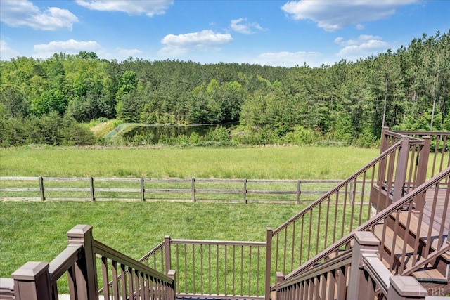 20438 Wyatts Way, Evington, VA 24550 - view of yard featuring a wooded view and stairway