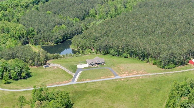 20438 Wyatts Way, Evington, VA 24550 - view of property location featuring a heavily wooded area, a nearby body of water, and rural landscape