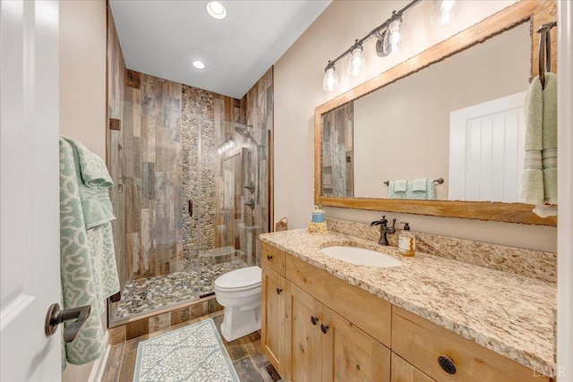 20438 Wyatts Way, Evington, VA 24550 - full bath with toilet, a shower stall, recessed lighting, and vanity