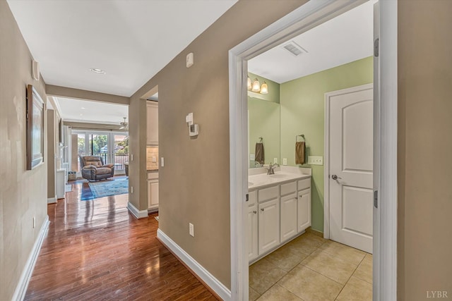 100 Bridgewater Pointe Pl Unit 201, Moneta, VA 24121 - bathroom with vanity and wood finished floors