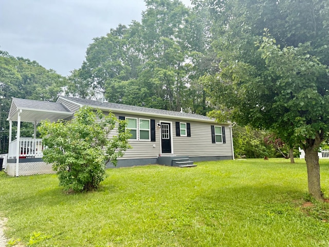 446 Plum Branch Rd, Lynchburg, VA 24504 - manufactured / mobile home with a front lawn and a deck