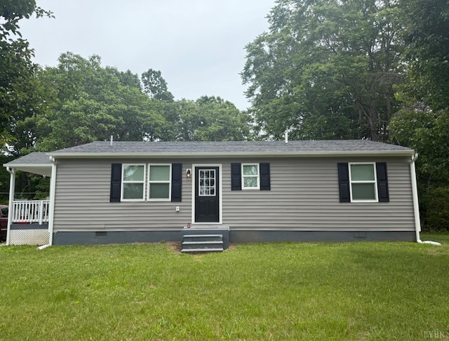446 Plum Branch Rd, Lynchburg, VA 24504 - manufactured / mobile home featuring crawl space and a front lawn