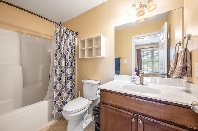 1810 Broadway St Unit 211, Lynchburg, VA 24501 - bathroom featuring toilet, vanity, shower / bath combo, and tile patterned floors