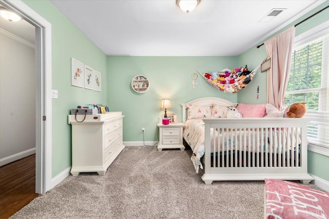 101 Trinity Ct, Lynchburg, VA 24502 - bedroom with baseboards, multiple windows, carpet floors, and crown molding