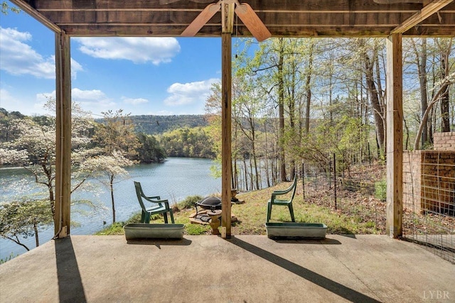 806 Cedar Key Ln, Huddleston, VA 24104 - view of patio / terrace with a water view