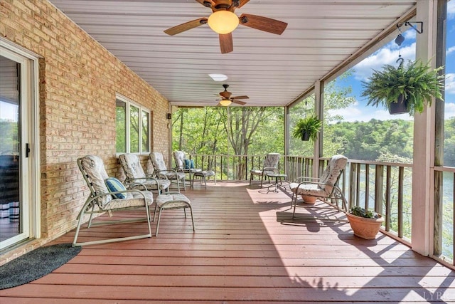 806 Cedar Key Ln, Huddleston, VA 24104 - porch featuring a ceiling fan