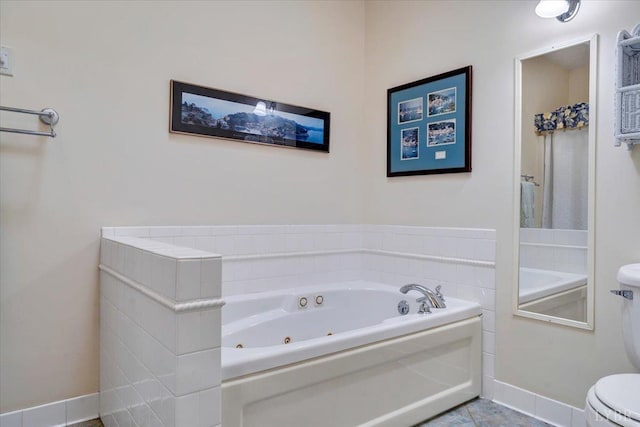806 Cedar Key Ln, Huddleston, VA 24104 - full bath with a jetted tub and tile patterned floors