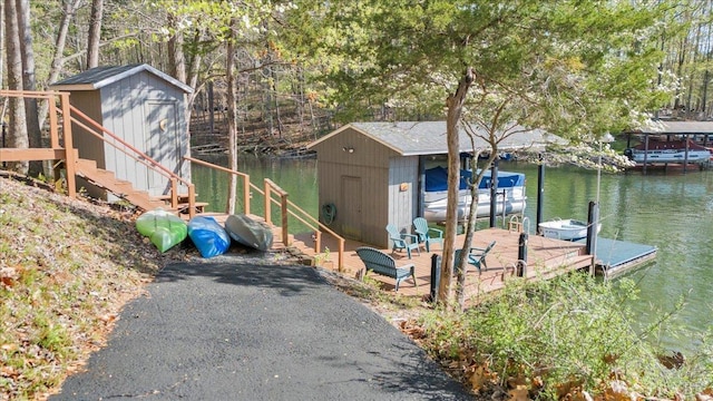 806 Cedar Key Ln, Huddleston, VA 24104 - dock area with a water view