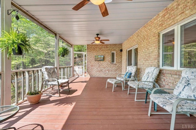 806 Cedar Key Ln, Huddleston, VA 24104 - deck featuring ceiling fan