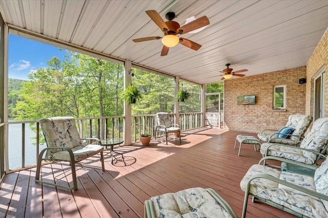 806 Cedar Key Ln, Huddleston, VA 24104 - deck with ceiling fan