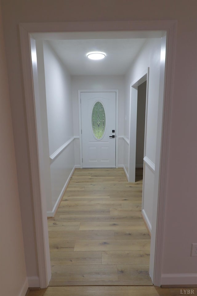 295 Charles Dr, Appomattox, VA 24522 - doorway with light wood-type flooring and baseboards