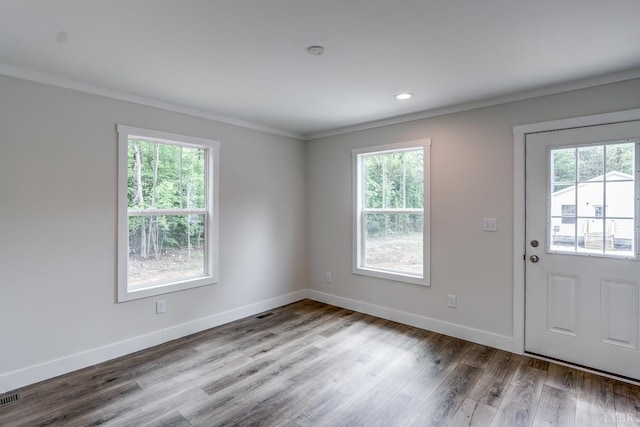 895 Union Hill Rd, Amherst, VA 24522 - entryway featuring ornamental molding, baseboards, and wood finished floors