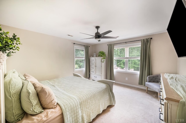 135 Warner Rd, Lynchburg, VA 24504 - bedroom with light colored carpet, a ceiling fan, and baseboards