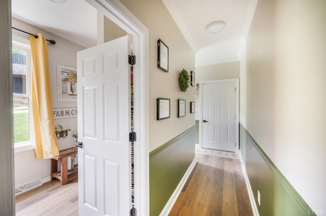 135 Warner Rd, Lynchburg, VA 24504 - hall with light wood-style flooring, ornamental molding, and baseboards