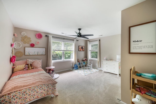 135 Warner Rd, Lynchburg, VA 24504 - bedroom with carpet floors, baseboards, and ceiling fan