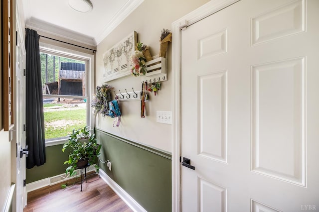 135 Warner Rd, Lynchburg, VA 24504 - entryway featuring ornamental molding, baseboards, and wood finished floors