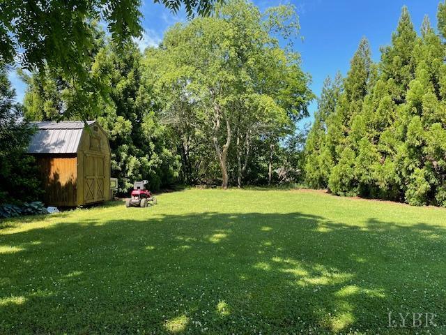 202 Leftwich St, Gretna, VA 24557 - view of grassy yard with a shed and an outbuilding