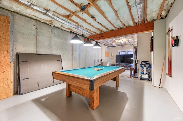 3374 Goode Station Rd, Goode, VA 24556 - recreation room with concrete flooring and billiards table