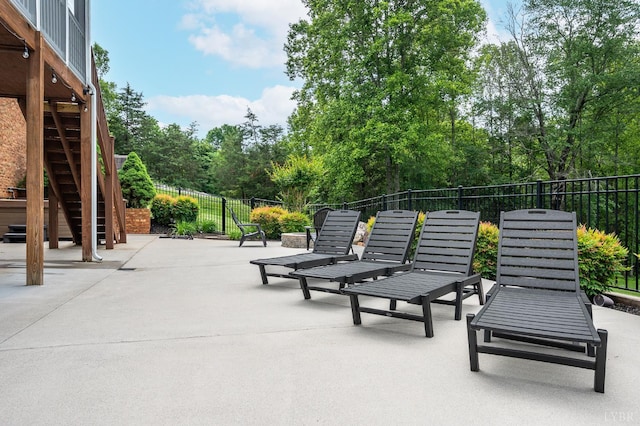 3374 Goode Station Rd, Goode, VA 24556 - surrounding community featuring stairs, a patio area, and view of scattered trees