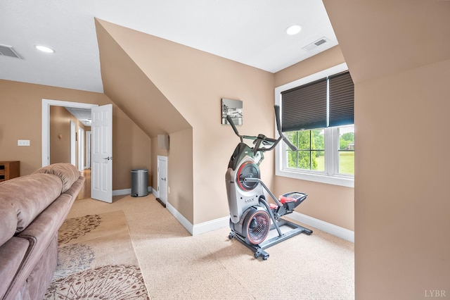 3374 Goode Station Rd, Goode, VA 24556 - workout room featuring carpet, baseboards, and recessed lighting