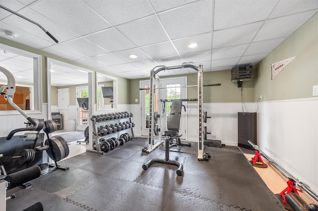 3374 Goode Station Rd, Goode, VA 24556 - exercise room featuring a drop ceiling and recessed lighting