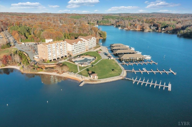 4 Golf View Ct, Huddleston, VA 24104 - aerial view of property's location featuring a forest and a large body of water