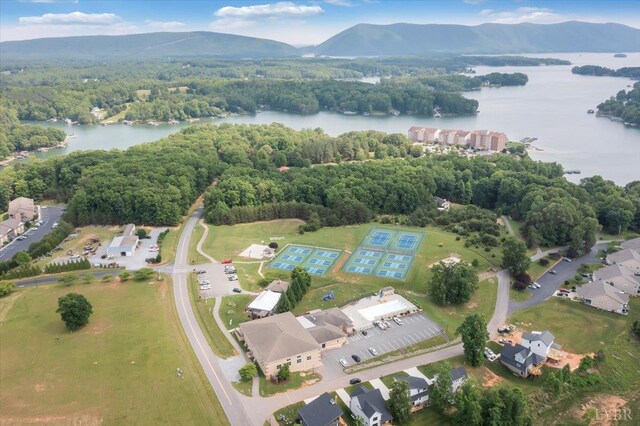 4 Gof View Ct, Huddleston, VA 24104 - aerial view of property's location featuring a water and mountain view and a forest