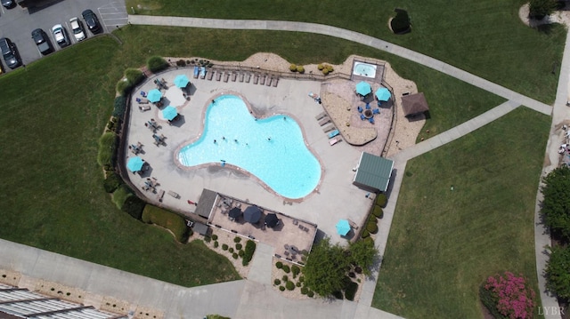 4 Golf View Ct, Huddleston, VA 24104 - aerial overview of property's location with a pool area