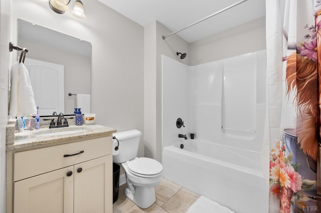 314 Cooper Way, Evington, VA 24550 - full bath with toilet, tile patterned flooring, vanity, and shower / bath combo